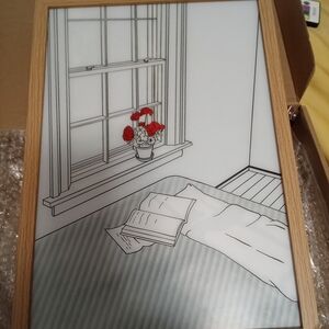 Framed Art Print with Red Flowers